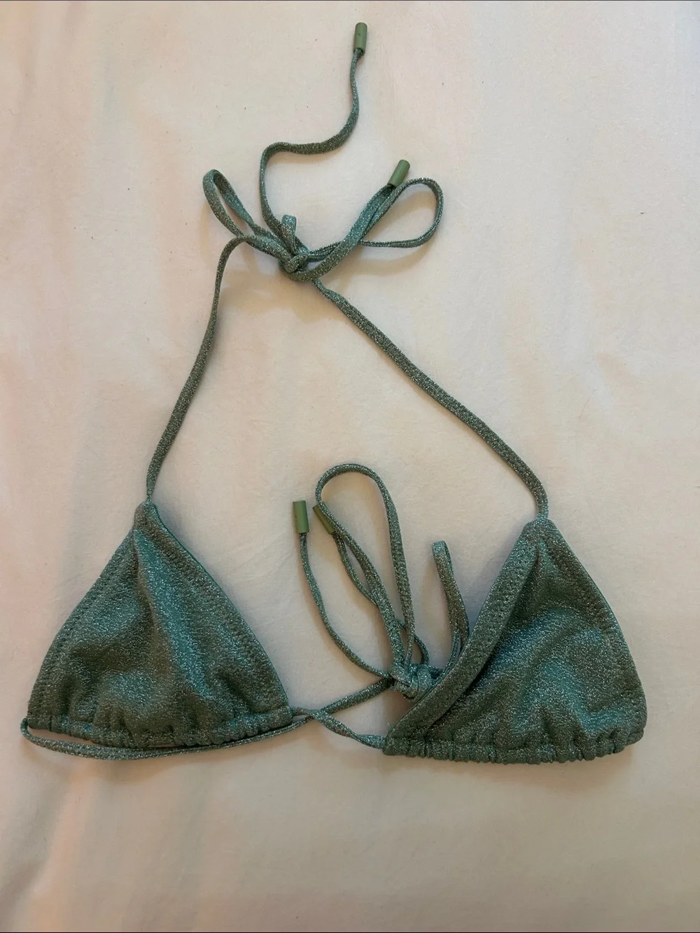 triangl swimwear Metallic Sage Triangle Bikini Top